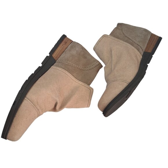 Sorel Major Low Women's Cream Beige Canvas & Suede Ankle Side Zip Bootie Sz 9 - Picture 6 of 7